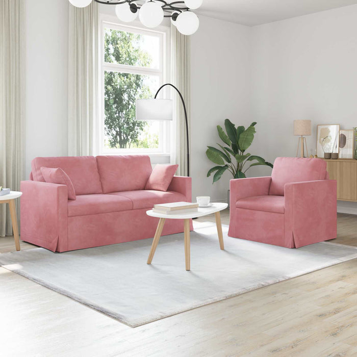 Set de canapea 2 pcs Roz 158 x 78 x 80 cm Catifea - WALTI WALTI