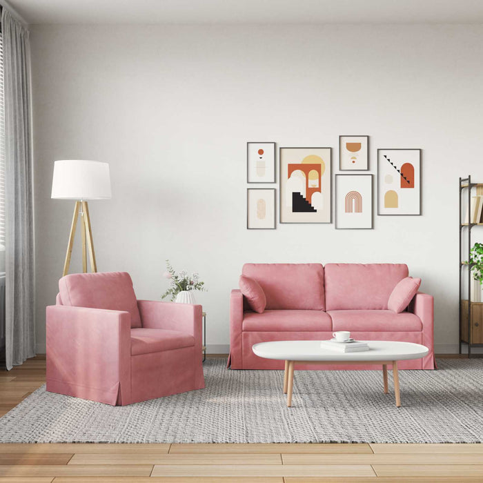Set de canapea 2 pcs Roz 158 x 78 x 80 cm Catifea - WALTI WALTI