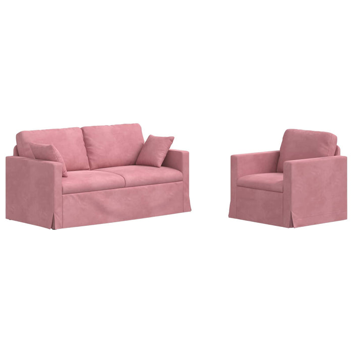 Set de canapea 2 pcs Roz 158 x 78 x 80 cm Catifea - WALTI WALTI