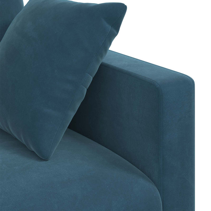 Set de canapea 2 pcs albastru 158 x 78 x 80 cm Catifea - WALTI WALTI