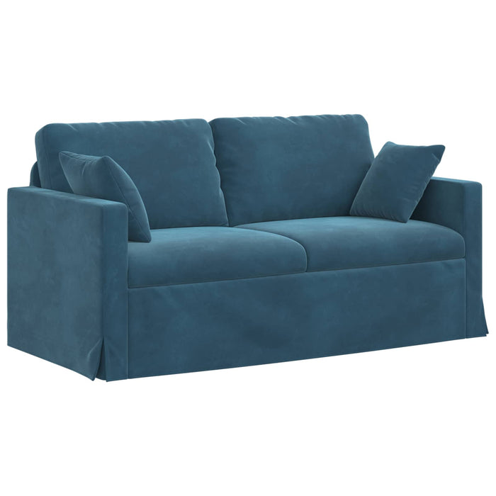 Set de canapea 2 pcs albastru 158 x 78 x 80 cm Catifea - WALTI WALTI