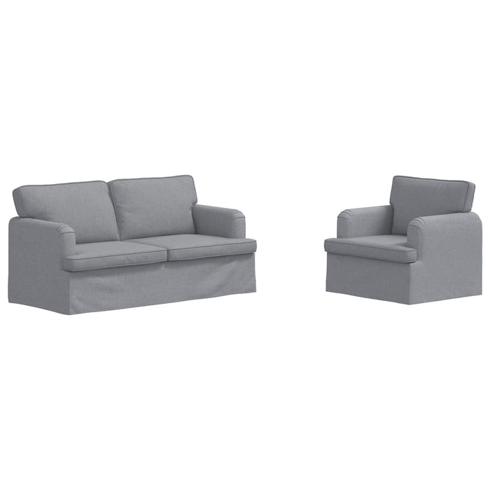 Canapea 140cm 2 pcs Gri deschis Metal - WALTI WALTI
