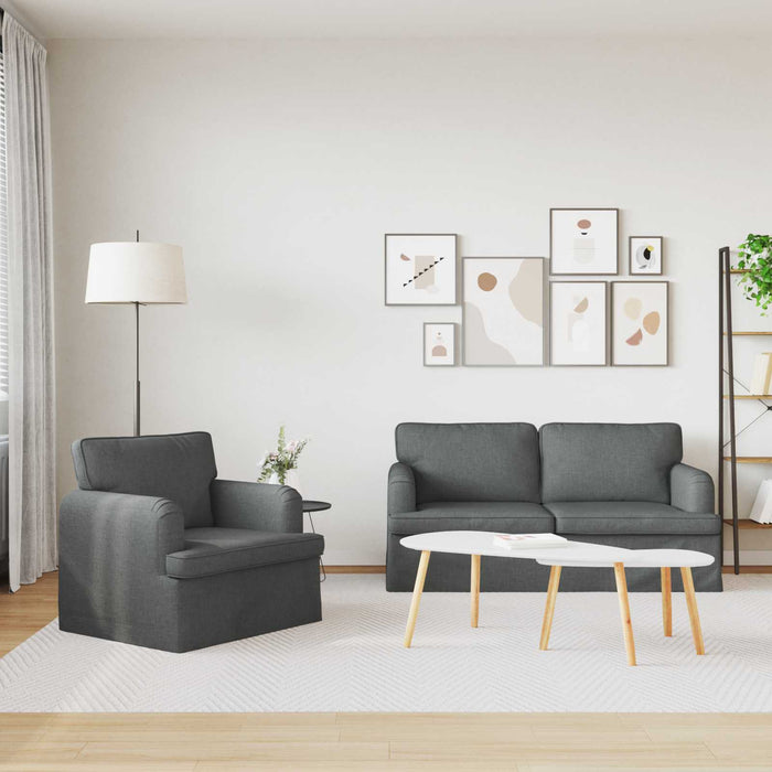 Canapea 140cm 2 pcs Gri închis Metal - WALTI WALTI
