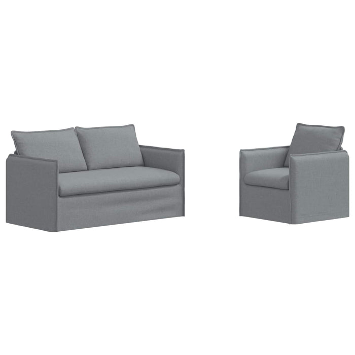 Canapea 140cm 2 pcs Gri deschis Metal - WALTI WALTI