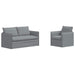 Canapea 140cm 2 pcs Gri deschis Metal - WALTI WALTI