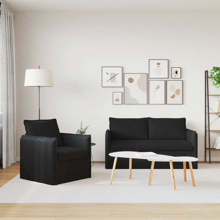 Canapea 140cm 2 pcs Negru Metal - WALTI WALTI