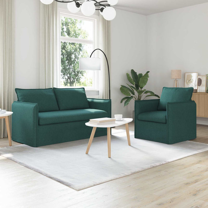 Canapea 140cm 2 pcs Verde închis Metal - WALTI WALTI