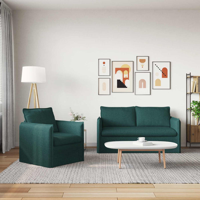 Canapea 140cm 2 pcs Verde închis Metal - WALTI WALTI