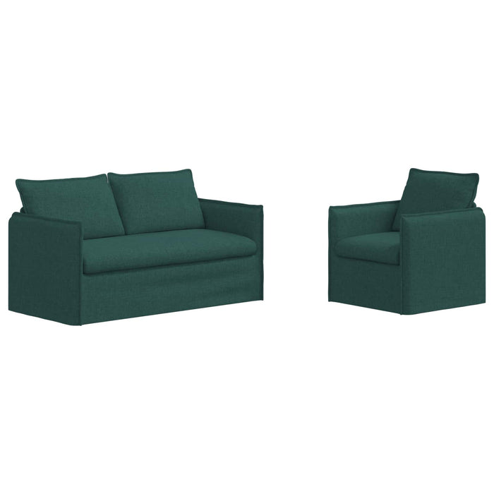 Canapea 140cm 2 pcs Verde închis Metal - WALTI WALTI