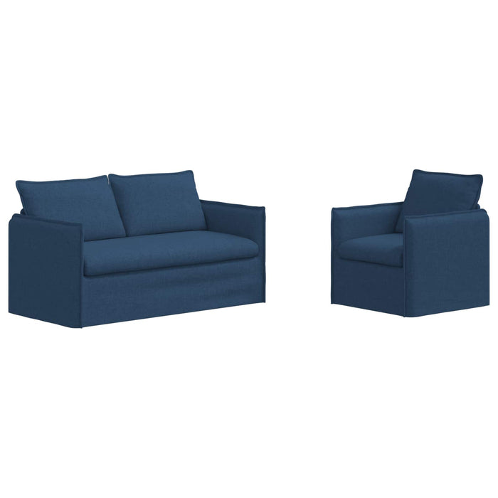 Canapea 140cm 2 pcs albastru Metal - WALTI WALTI