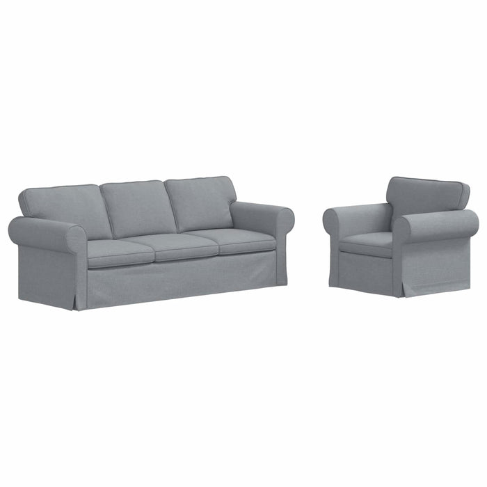Canapea 2 pcs Gri deschis Metal - WALTI WALTI