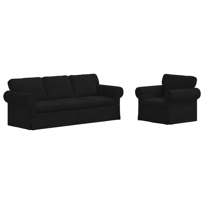 Canapea 2 pcs Negru Metal - WALTI WALTI
