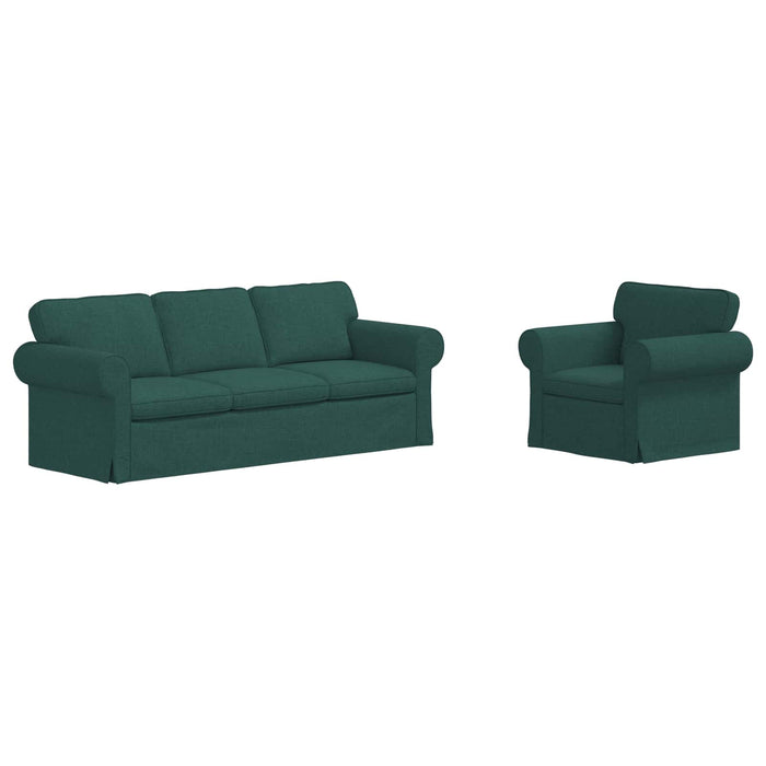 Canapea 2 pcs Verde închis Metal - WALTI WALTI