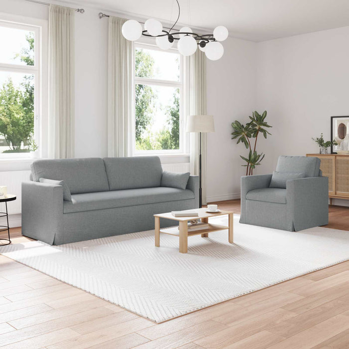 Set de canapea 2 pcs Gri deschis 198 x 78 x 80 cm țesătură - WALTI WALTI
