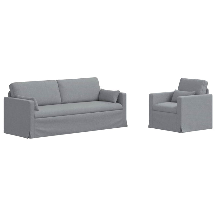 Set de canapea 2 pcs Gri deschis 198 x 78 x 80 cm țesătură - WALTI WALTI