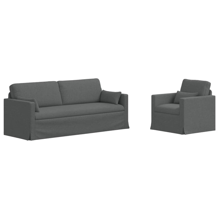 Set de canapea 2 pcs Gri închis 198 x 78 x 80 cm țesătură - WALTI WALTI