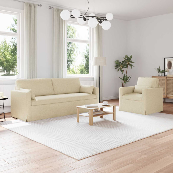 Set de canapea 2 pcs Crem 198 x 78 x 80 cm țesătură - WALTI WALTI
