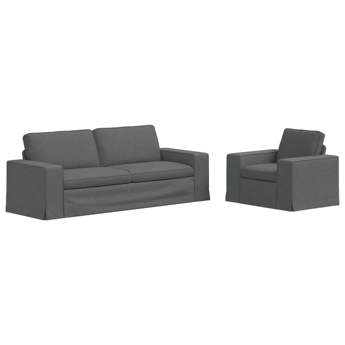 Canapea 2 pcs Gri închis Metal - WALTI WALTI