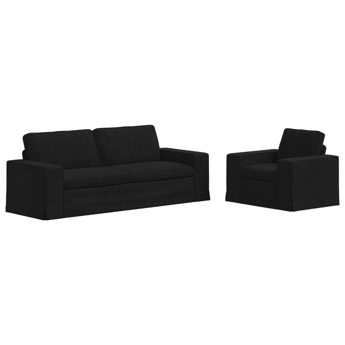 Canapea 2 pcs Negru Metal - WALTI WALTI