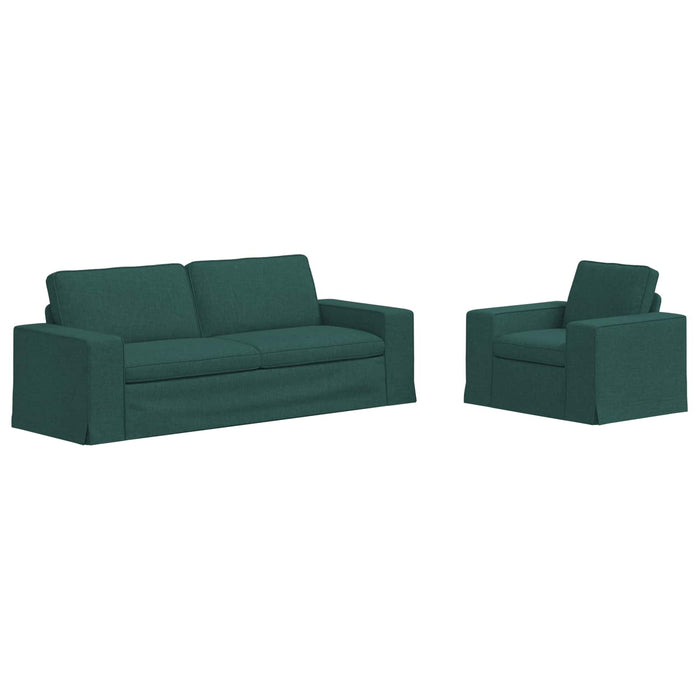 Canapea 2 pcs Verde închis Metal - WALTI WALTI