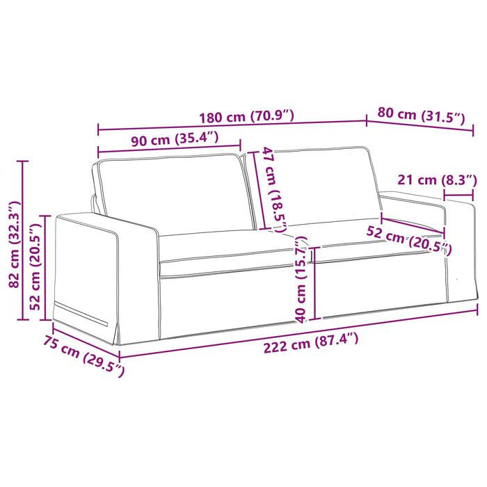 Canapea 2 pcs Crem Metal - WALTI WALTI