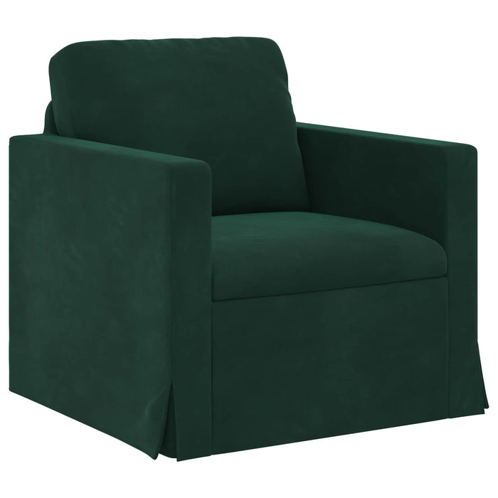 Set de canapea 2 pcs Verde închis 198 x 78 x 80 cm Catifea - WALTI WALTI