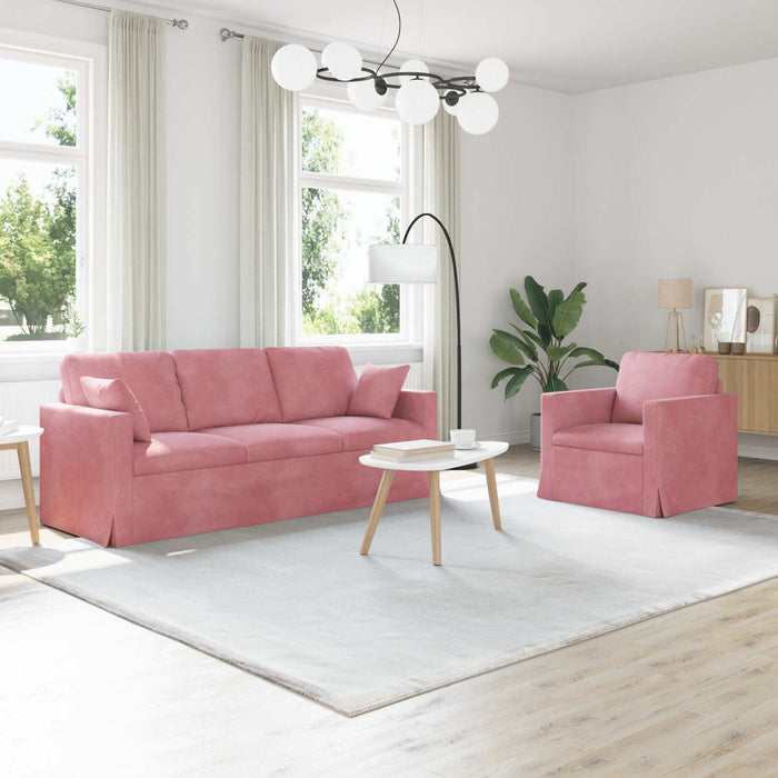 Set de canapea 2 pcs Roz 198 x 78 x 80 cm Catifea - WALTI WALTI