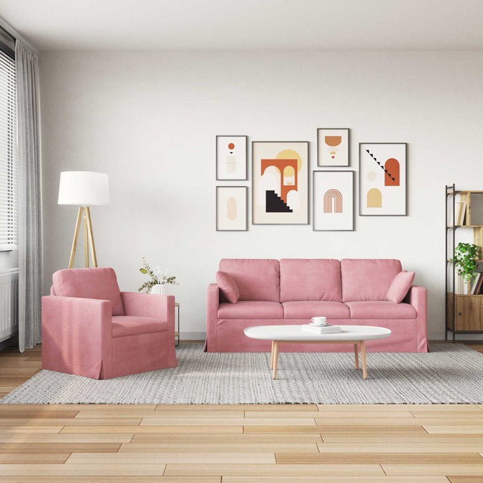 Set de canapea 2 pcs Roz 198 x 78 x 80 cm Catifea - WALTI WALTI
