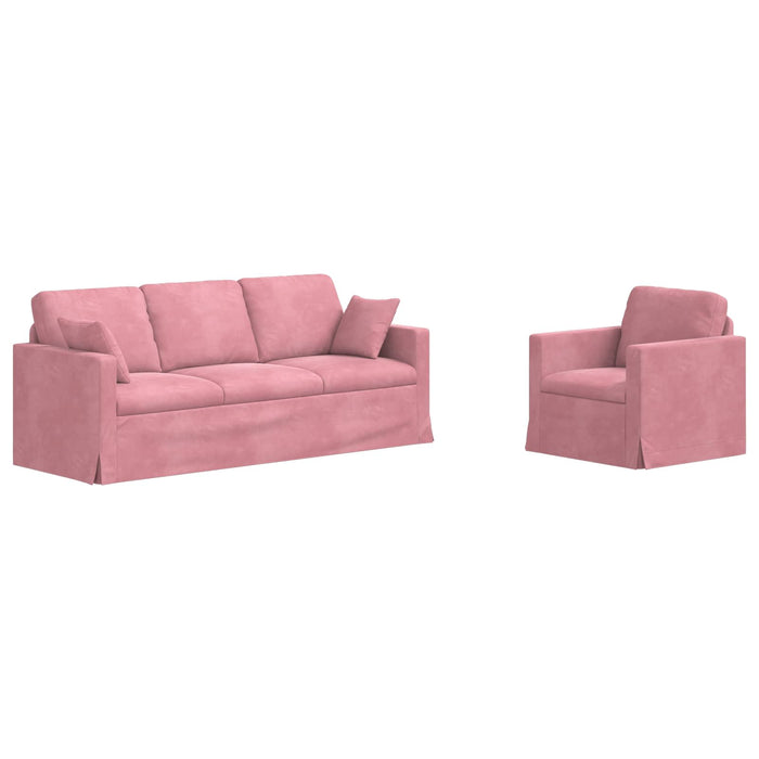 Set de canapea 2 pcs Roz 198 x 78 x 80 cm Catifea - WALTI WALTI