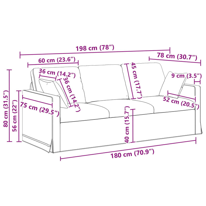 Set de canapea 2 pcs Roșu Vin 198 x 78 x 80 cm Catifea - WALTI WALTI