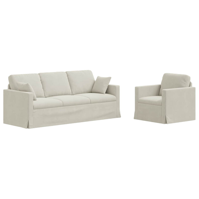 Set de canapea 2 pcs Crem 198 x 78 x 80 cm Catifea - WALTI WALTI