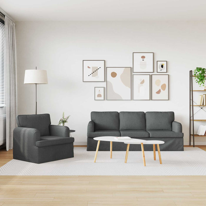 Canapea 180cm 2 pcs Gri închis Metal - WALTI WALTI