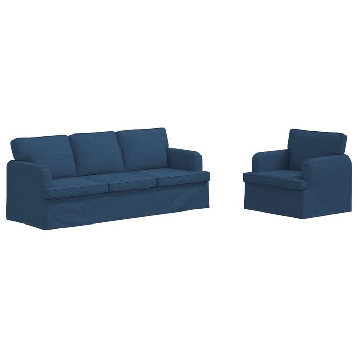 Canapea 180cm 2 pcs albastru Metal - WALTI WALTI
