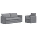 Canapea 180cm 2 pcs Gri deschis Metal - WALTI WALTI