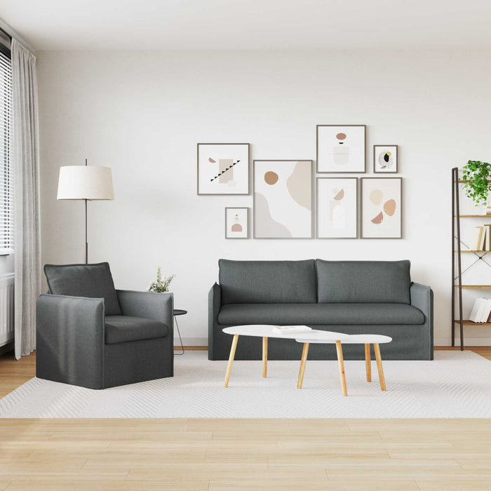 Canapea 180cm 2 pcs Gri închis Metal - WALTI WALTI