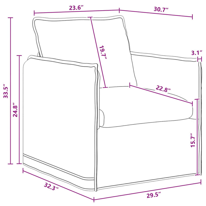Canapea 180cm 2 pcs Gri închis Metal - WALTI WALTI