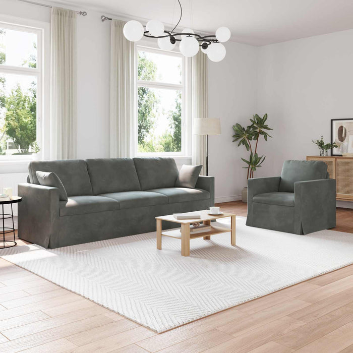 Set de canapea 2 pcs Gri închis 228 x 78 x 80 cm Catifea - WALTI WALTI