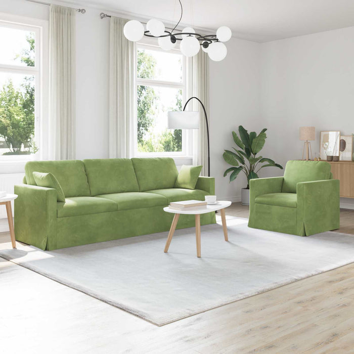 Set de canapea 2 pcs Verde deschis 228 x 78 x 80 cm Catifea - WALTI WALTI