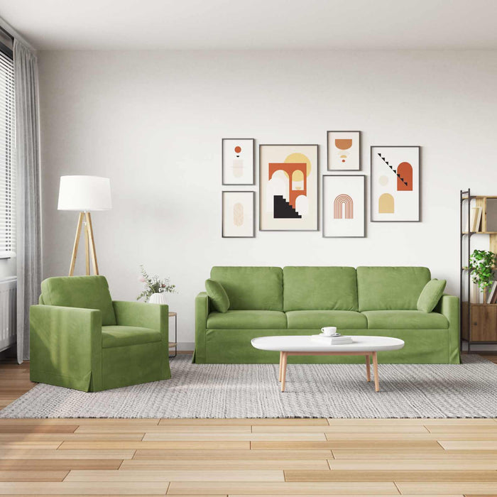 Set de canapea 2 pcs Verde deschis 228 x 78 x 80 cm Catifea - WALTI WALTI