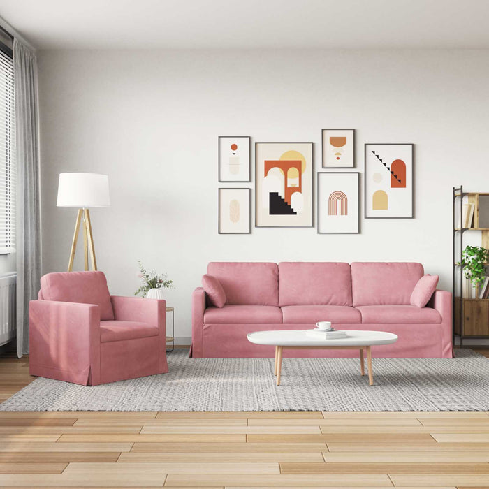 Set de canapea 2 pcs Roz 228 x 78 x 80 cm Catifea - WALTI WALTI