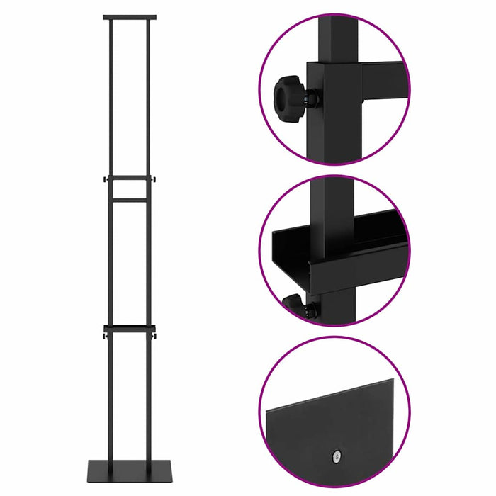 Panouri pentru Târguri 2 pcs Negru 30 x 24 x 208 cm Fier - WALTI WALTI