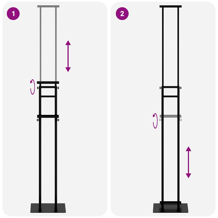 Panouri pentru Târguri 2 pcs Negru 30 x 24 x 208 cm Fier - WALTI WALTI