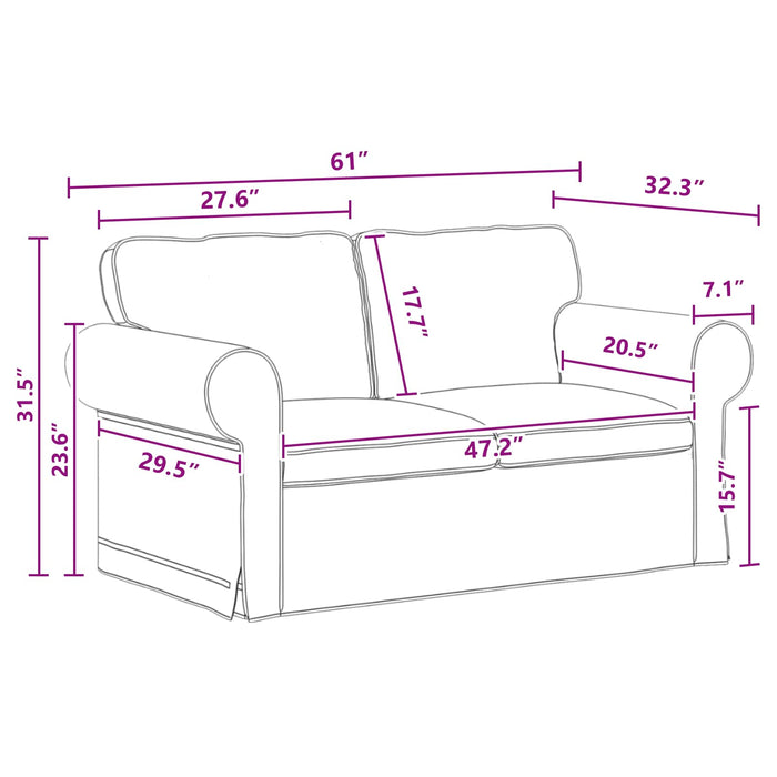 Canapea Gri închis 155 x 82 x 80 cm țesătură - WALTI WALTI