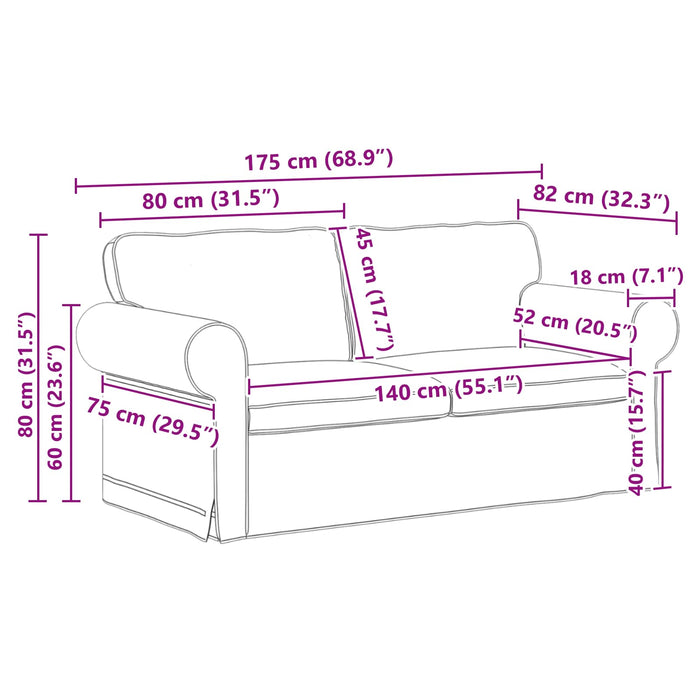 Canapea Gri închis 175 x 82 x 80 cm țesătură - WALTI WALTI