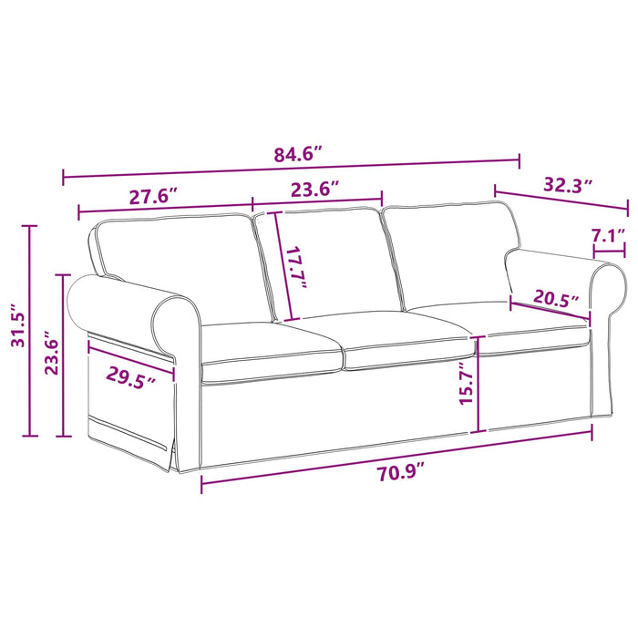 Canapea Gri închis 215 x 82 x 80 cm țesătură - WALTI WALTI