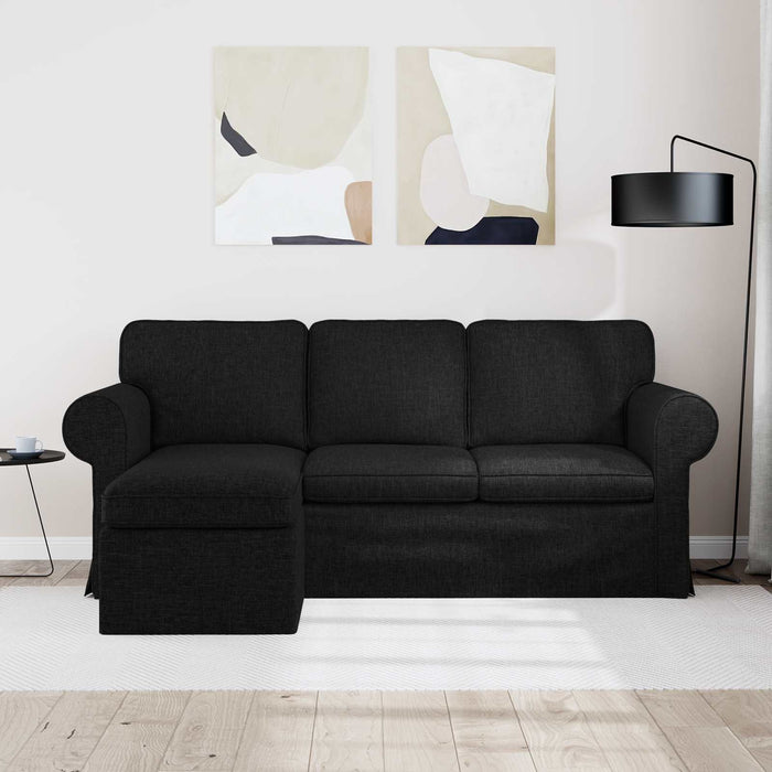 Canapea Negru 195 x 138 x 80 cm țesătură - WALTI WALTI