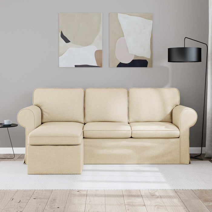 Canapea Crem 195 x 138 x 80 cm țesătură WALTI