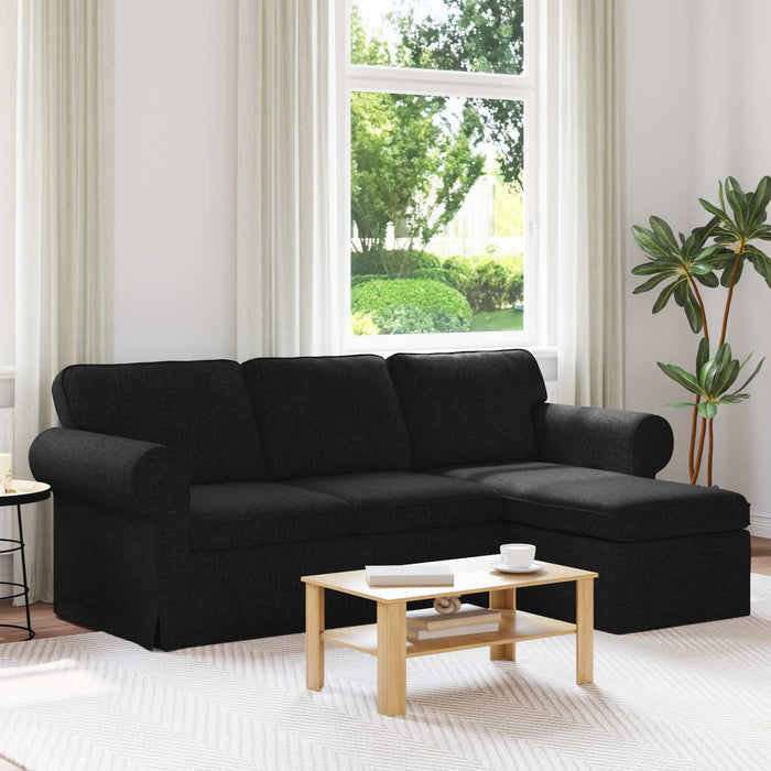Canapea Negru 215 x 138 x 80 cm țesătură WALTI