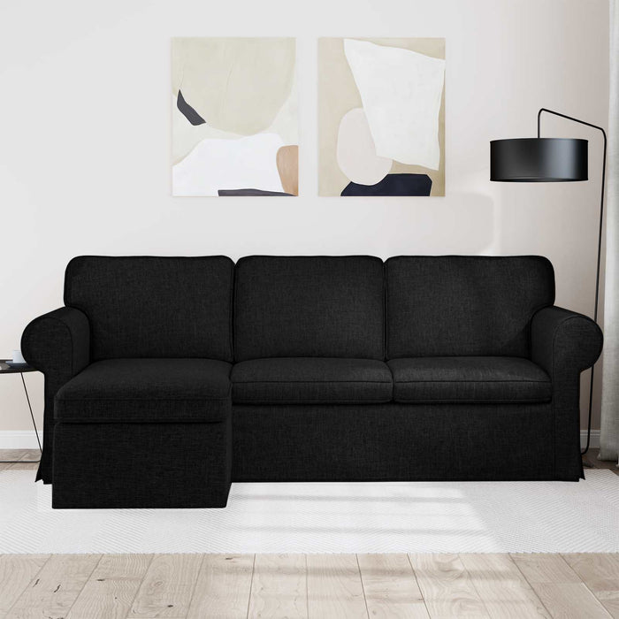 Canapea Negru 215 x 138 x 80 cm țesătură WALTI