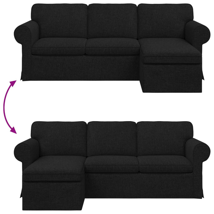 Canapea Negru 215 x 138 x 80 cm țesătură WALTI